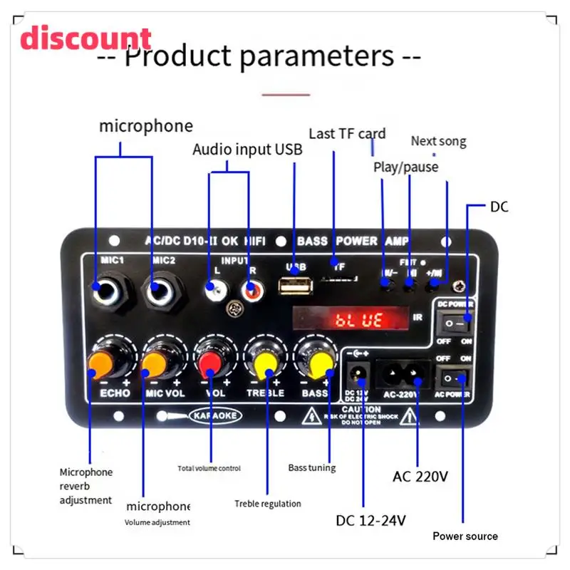 

Плата усилителя отличного качества с оптическим аудио Bluetooth AMP USB FM-радио TF-плеер DIY аудио сабвуфер для домашнего автомобиля (EU P)