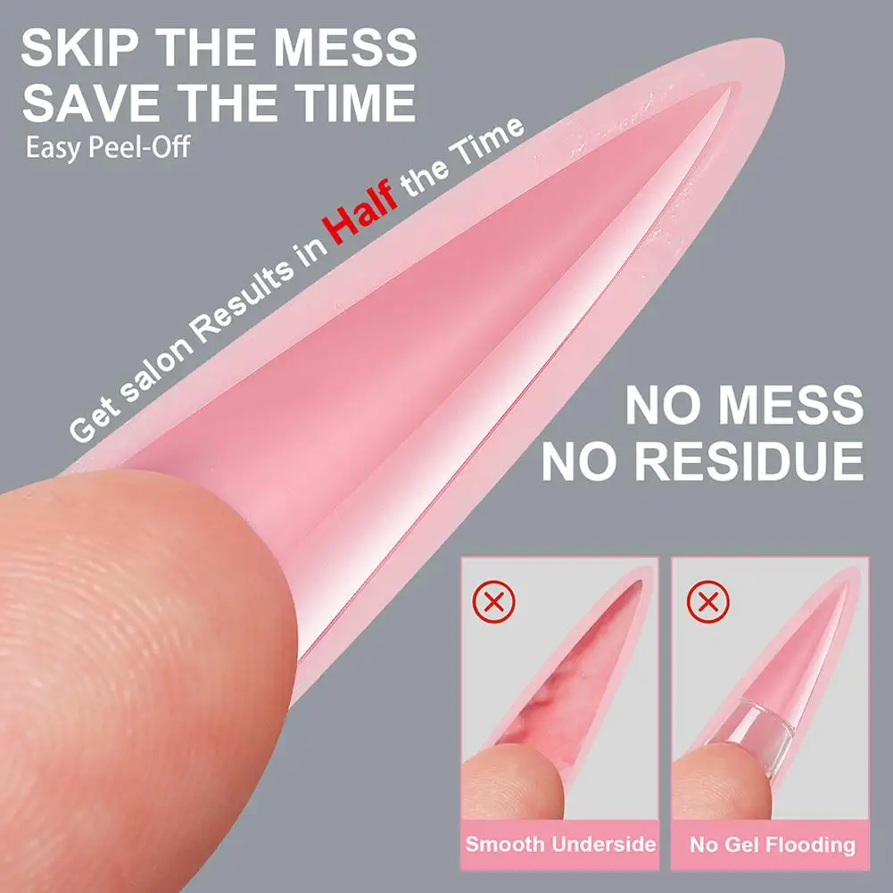 Sandwich Nail Dual Forms 256Pcs Quick-Building Gel Form 128Pcs Top Mold & Bottom Mold French Manicure Extension Gel Builder