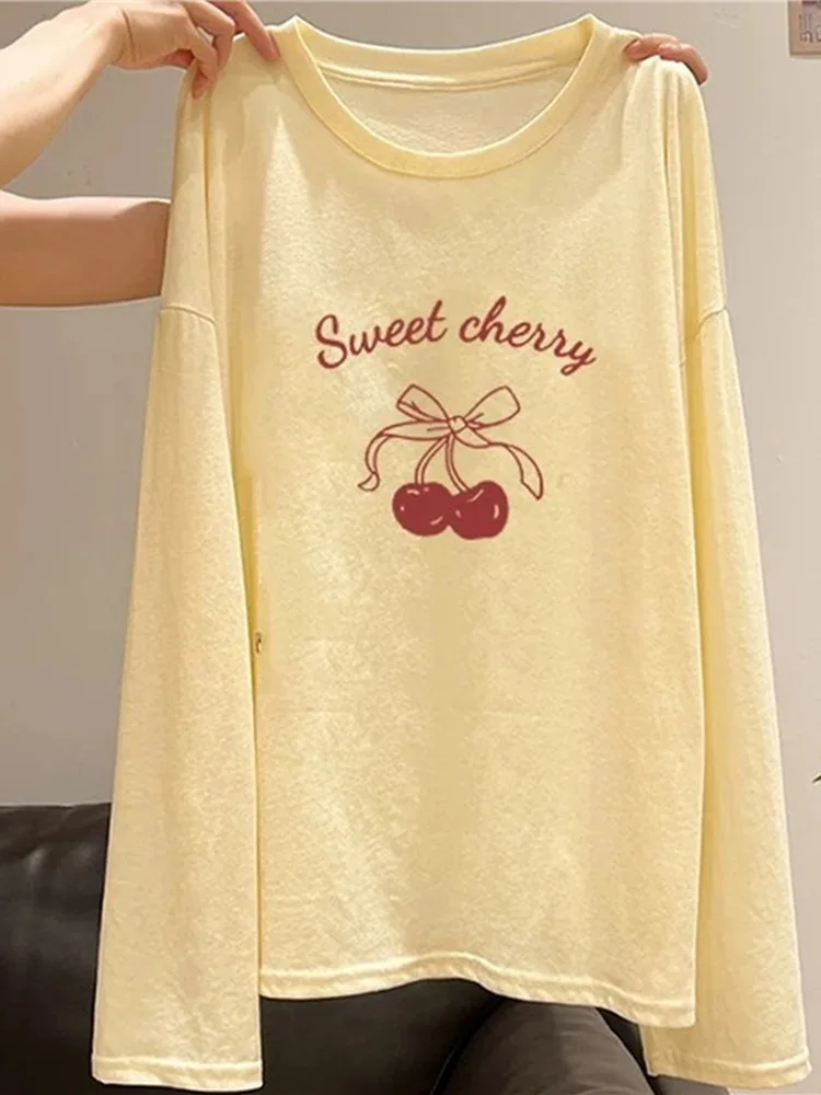 Yellow Thin Loose Long Sleeve Women's T-shirt Ultra Cute Summer Sun Protection Shirt Comfortable Korean Style Top