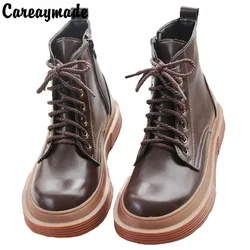 Careaymade-stivali Casual stivali caldi da donna stivali da camino con lacci stivali corti da donna scarpe da donna stivaletti stile college