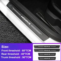 for KIA MOHAVE Logo Carbon Fiber Car Rear Trunk Door Threshold Anti Scratch Dirty Tape Waterproof Decal Sill Stickers Decoration