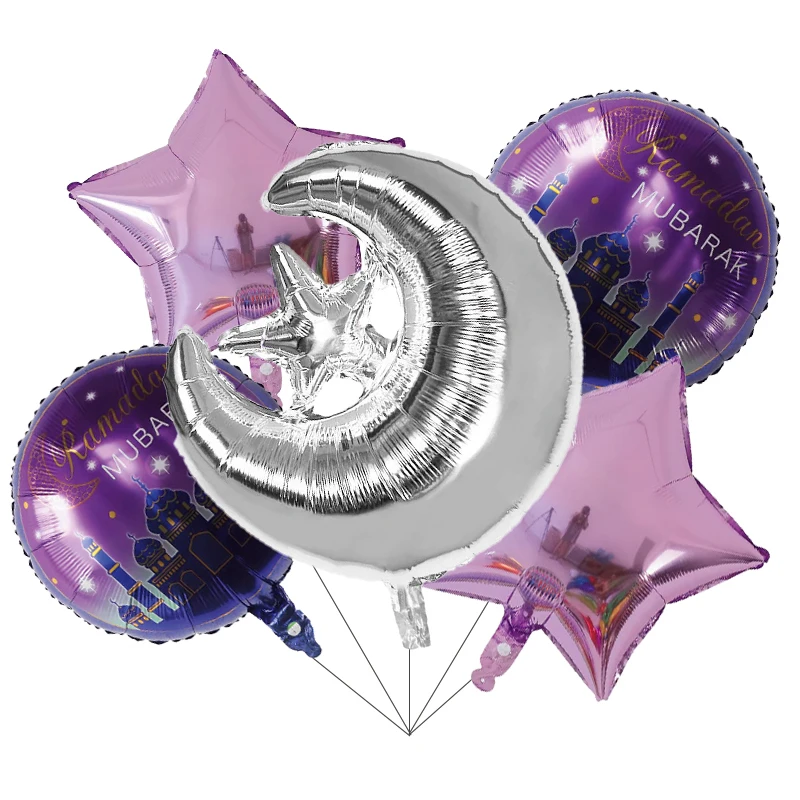 5Pcs Eid al-Adha Balloon Ramadan Eid Mubarak Ballons Decorations Ramadan Kareem Gift Islamic Muslim Holiday Party Decor