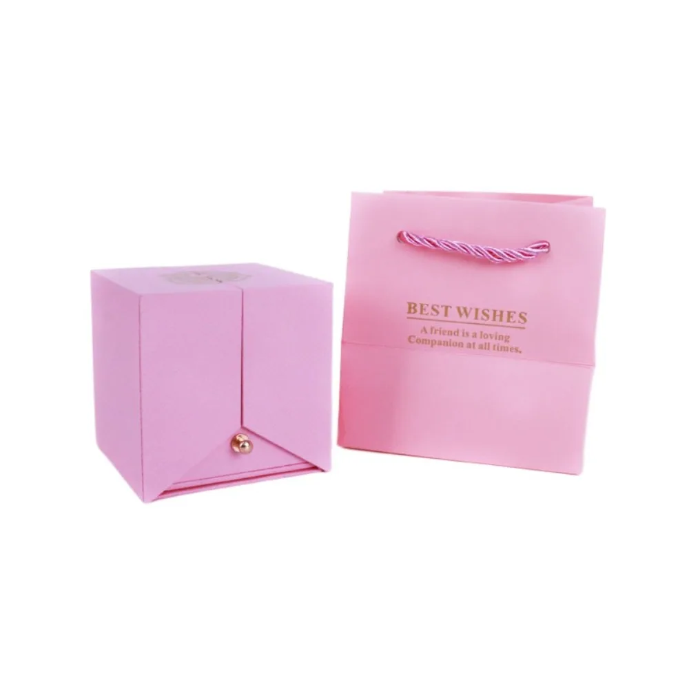 

Creative Double Door Diamond Ring Box Automatic Pop-up Portable Jewelry Box Rose Gift Box Valentine's Day Gifts