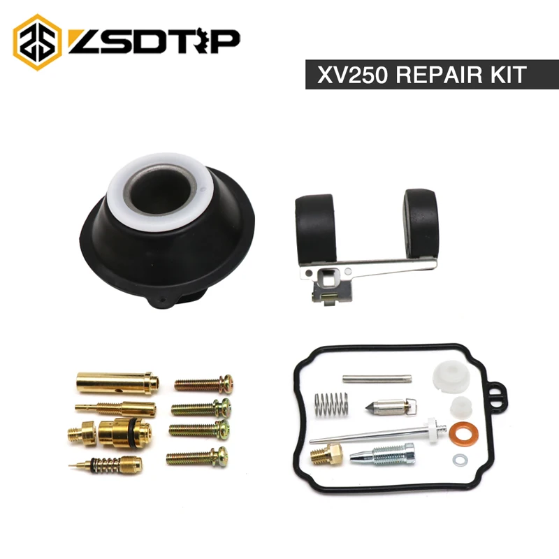ZSDTRP-Kit de reparación de carburador de motocicleta, de carburador émbolo de pistón, junta de flotador, piezas de reconstrucción para Yamaha Virago 250 XV250 V Star 250