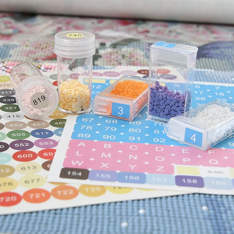 Diamond Painting Color Number Stickers 447 DMC Labels Stickers Storage Box Diamond Painting Accessories Mosaic Bottle Tools