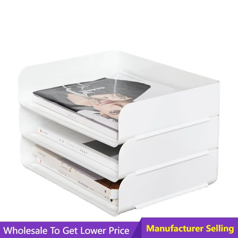 A4 Paper Drawer Storage Box Desktop Organizer Document Case Stackable File Cabinet Plastic  Office Table Desk Storage
