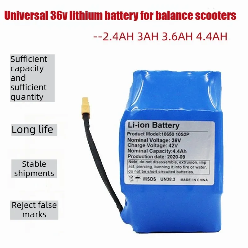 18650 10S2P 36V 5.2Ah Rechargeable Battery Pack for Self-Balancing Scooters Drift Cars Electric Scooters Children's Twist Cars