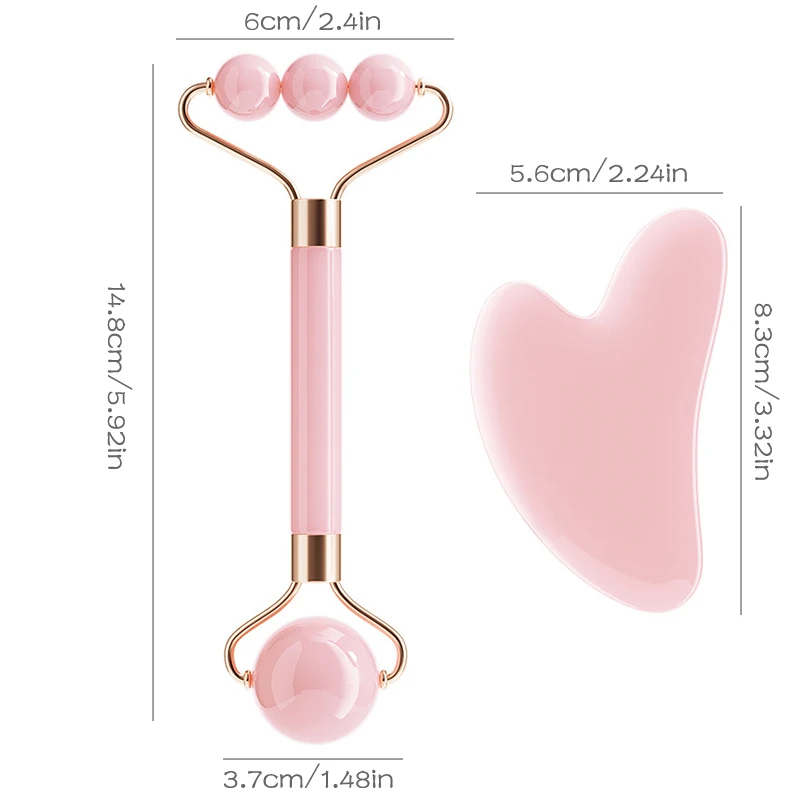 Gua Sha Roller pijat Anti Penuaan, Set alat pijat wajah Anti Penuaan, Resin perawatan kecantikan kulit wajah