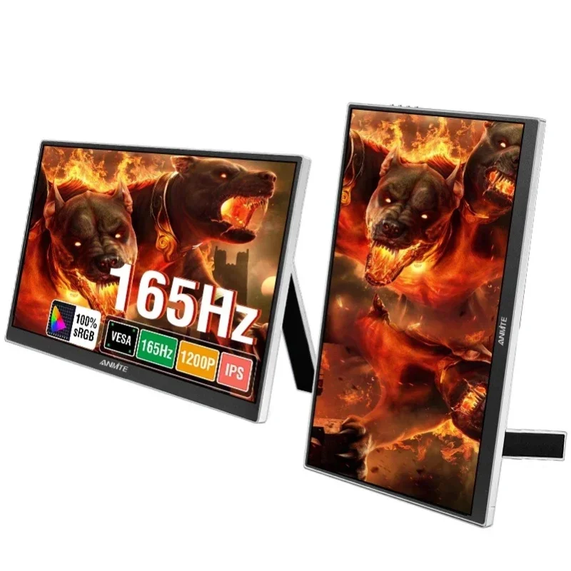 16-Zoll-144Hz-Portabelmonitor, 1920*1200 Auflösung, 100% sRGB, 300 cd/m² Helligkeit, geeignet für Laptops, Mobiltelefone