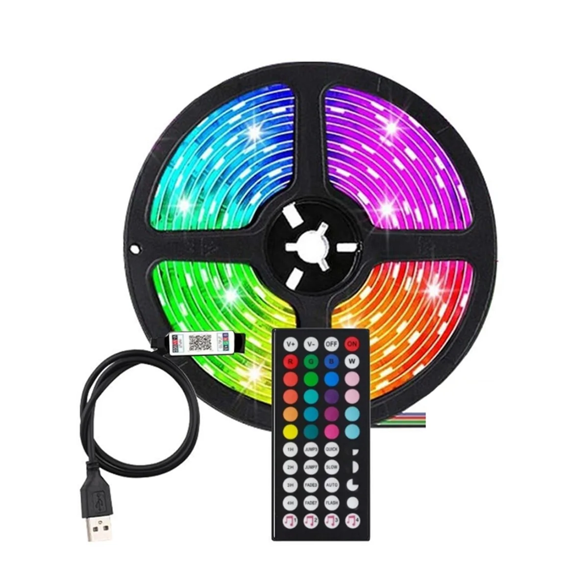 ONCE 5M LED Lights Strips with 44Key Remote Control Bluetooth LED RGB Light Strip Flexible Light for Home Christmas Holiday