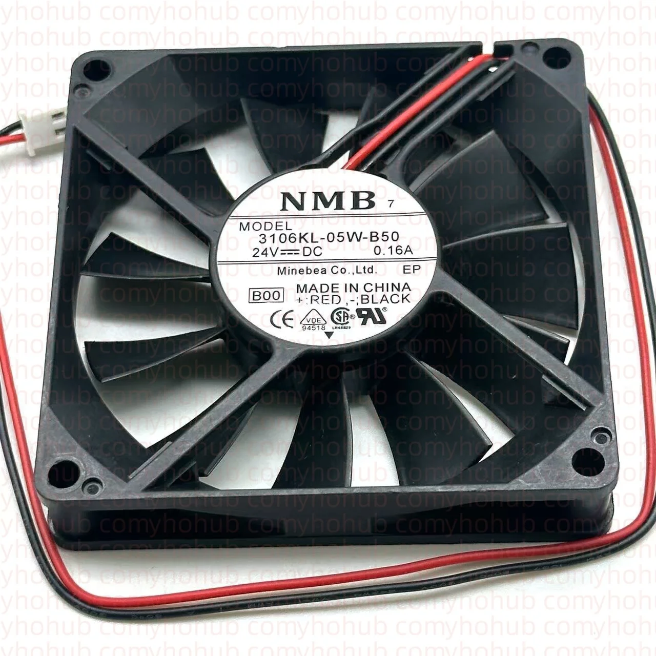 

NMB 3106KL-05W-B50 DC 24V 0.16A 80x80x15mm 2-Wire Server Cooling Fan