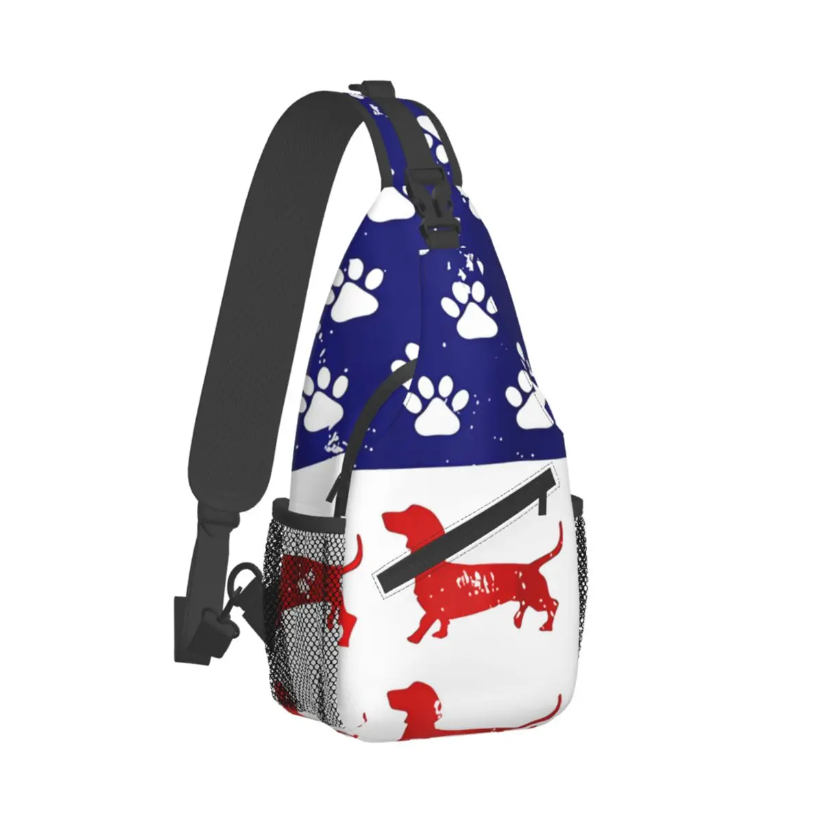 

Dachshund Pet Dog Crossbody Bag Sports Cute America Flag 4th Of July Chest Bag Unisex Women Man Shoulder Backpacks Travel