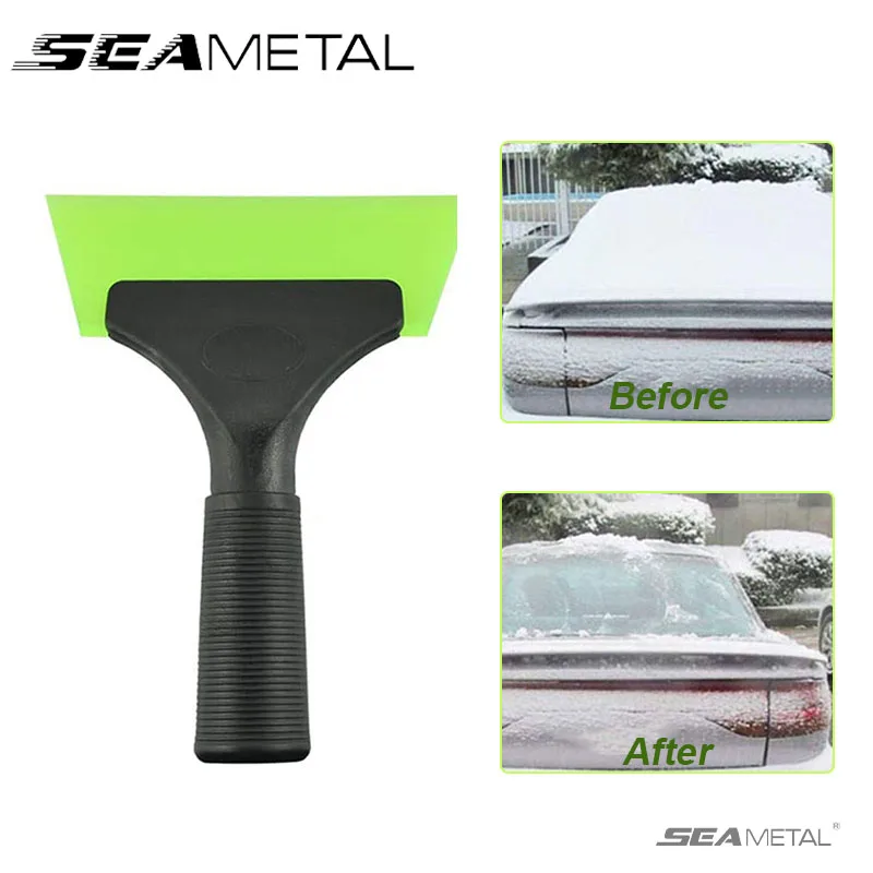 SEAMETAL Non-Scratch Soft Silicone Handy Squeegee Car Water Window Wiper Snow Clean Scraping Tool Film Scraper Car Accessories