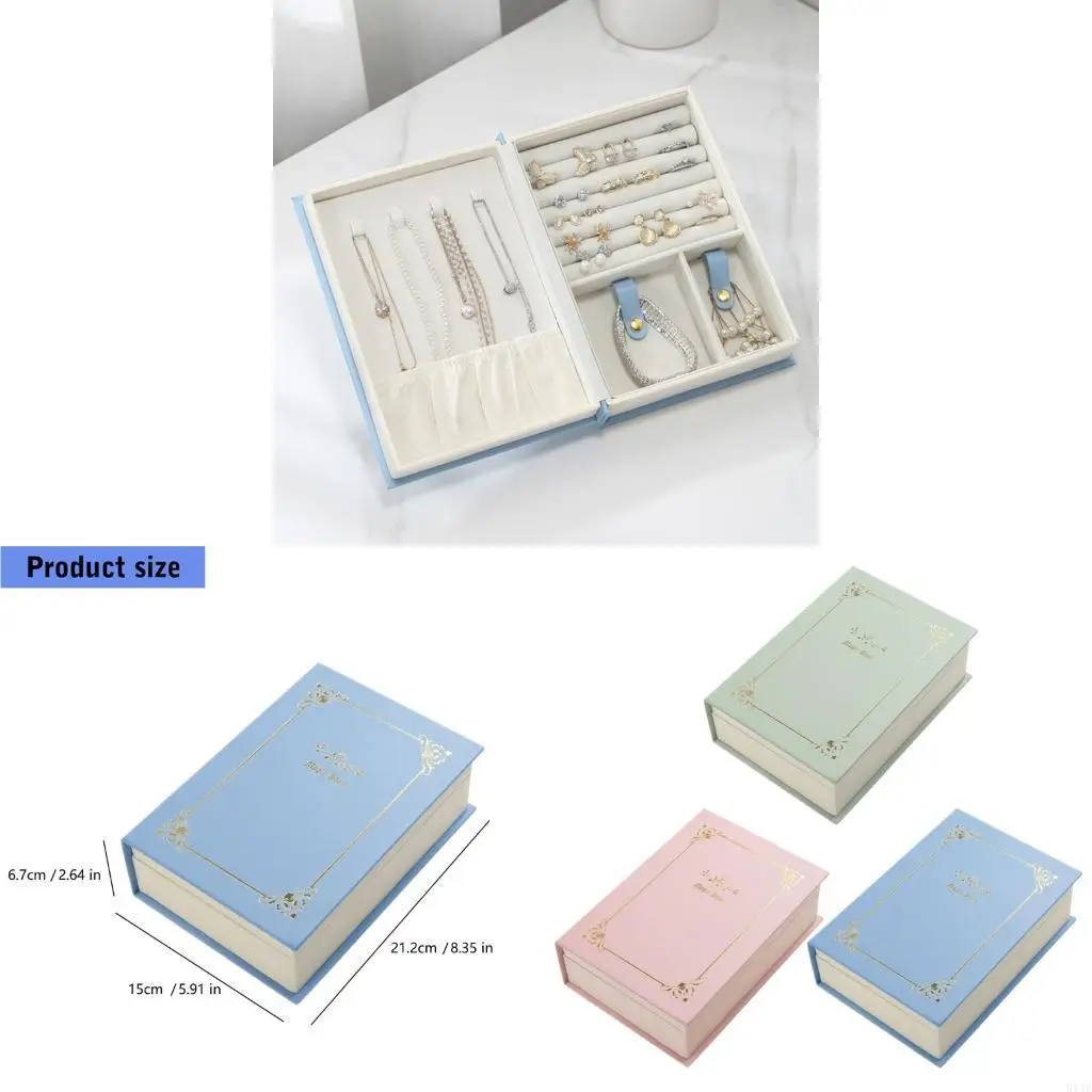 91AF Stylish PU Leather Jewelry Holder Case With Multiple Compartments For Safe Keeping