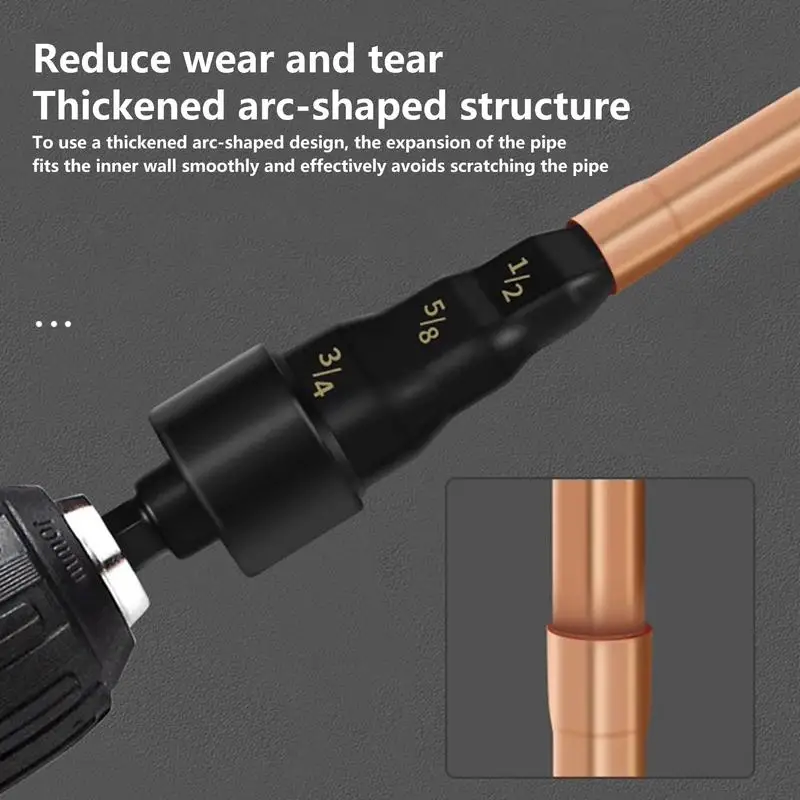 Repair Tool Air Conditioner Copper Pipe Expander Swaging Drill Bit Set 5 In 1 Copper Tube Expander For Hex Handle Hand Drill