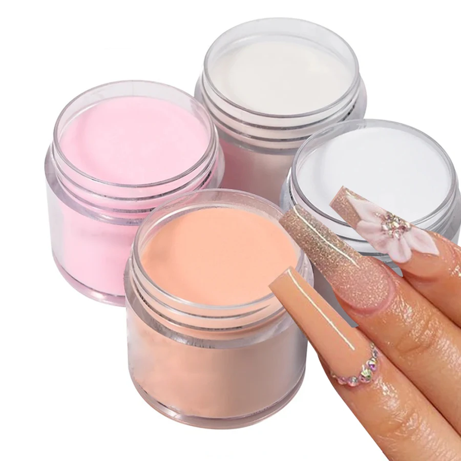 1/4pcs Nail Acrylic Powder White Clear Pink Nude French Acrylic for Extension Crystal Nail Glitter Nail Tip Carving Tool