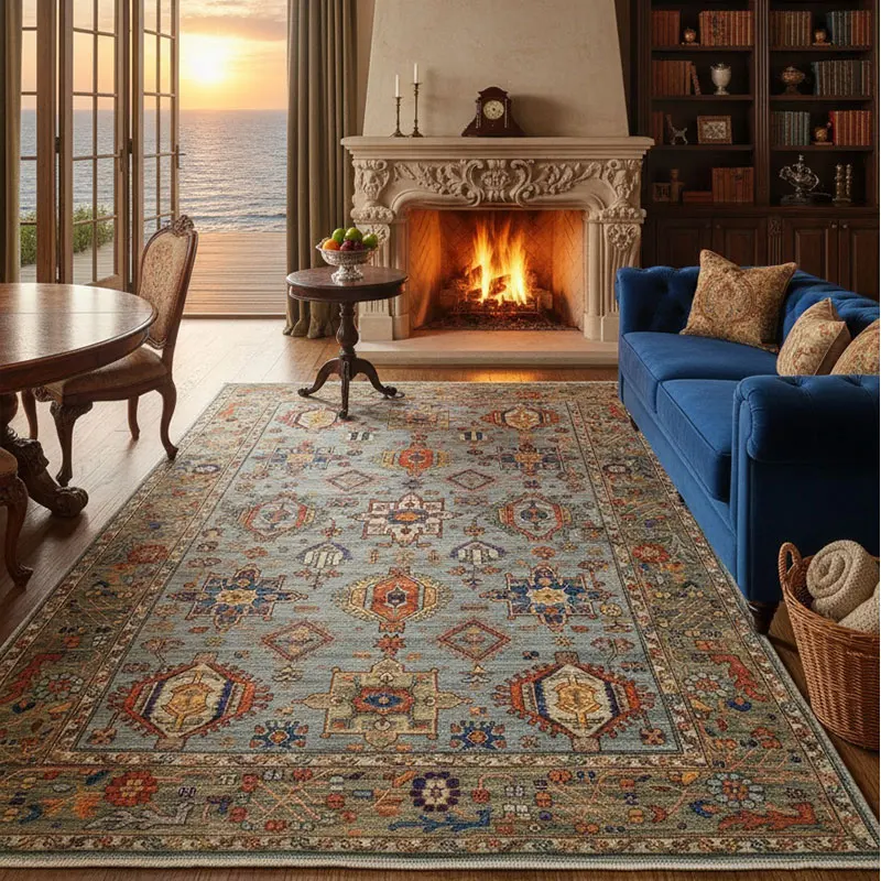 Persian Palace Pattern Area Rug Living Room Carpet Luxury Floral Design Soft Durable Home Decor Retro Luxury Multiple Styles