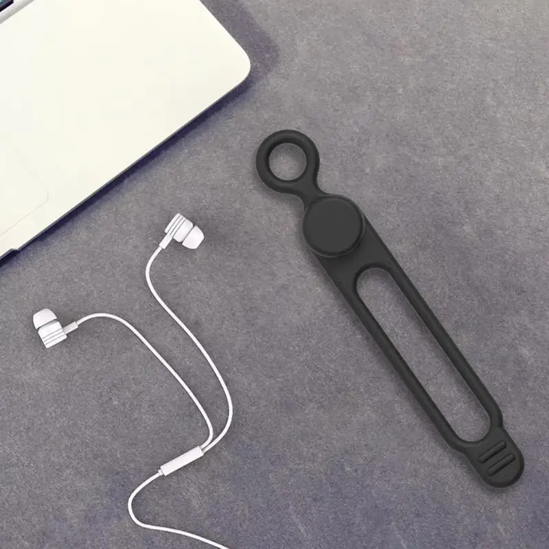 5 Pieces Cord Ties Silicone Cable Wire Ties Buckle Design Reusable Soft Data Cord Wraps For Earphone Wire USB Charging Cable