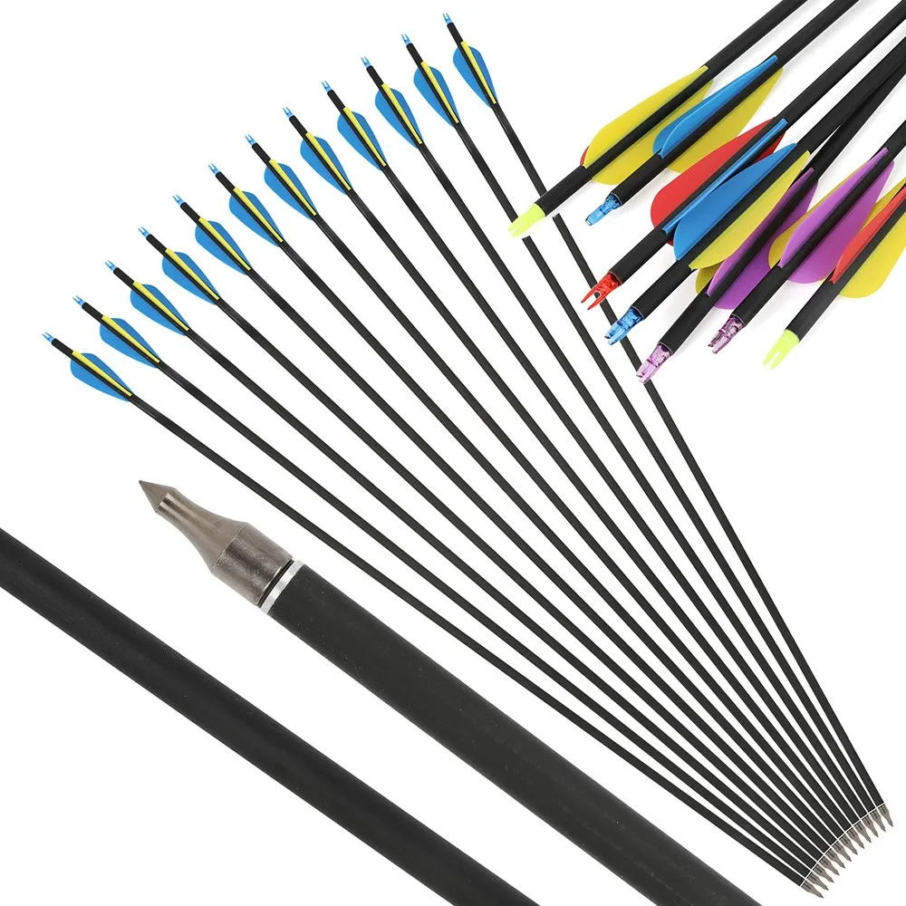 

6/12 шт., позвоночник для стрельбы из лука, 500, смешанная карбоновая стрела, 30 дюймов, вал для охоты, ID6,2 мм, OD7,8 мм для изогнутого блочного лука, тренировки мишеней