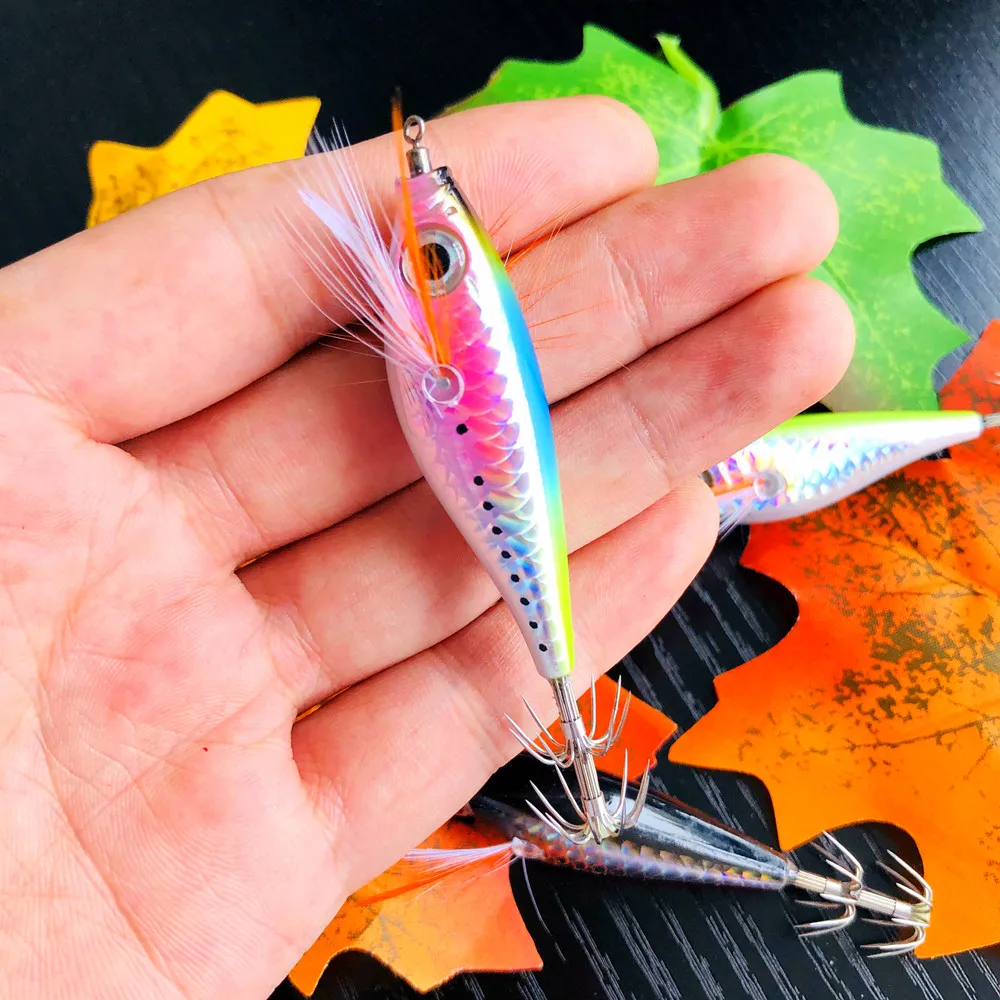 55mm 5,3g UV Horizontal Tintenfisch Jig Leuchtende Meer Angeln Zubehör Künstliche Köder Octopus Köder – Detail 12