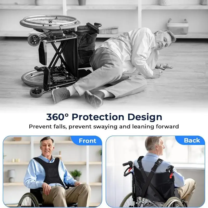 New Wheelchair Fall Prevention Safety Seat Belt Shoulder Fixing Straps Nursing Band Elderly Patients Harness Brace Support Vest