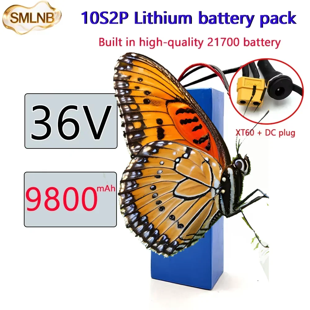 21700 Lithium Battery Pack 36V 9800mAh Rechargeable Battery Built in BMS 10S2P For fishing bicycle Large Capacity Batteries