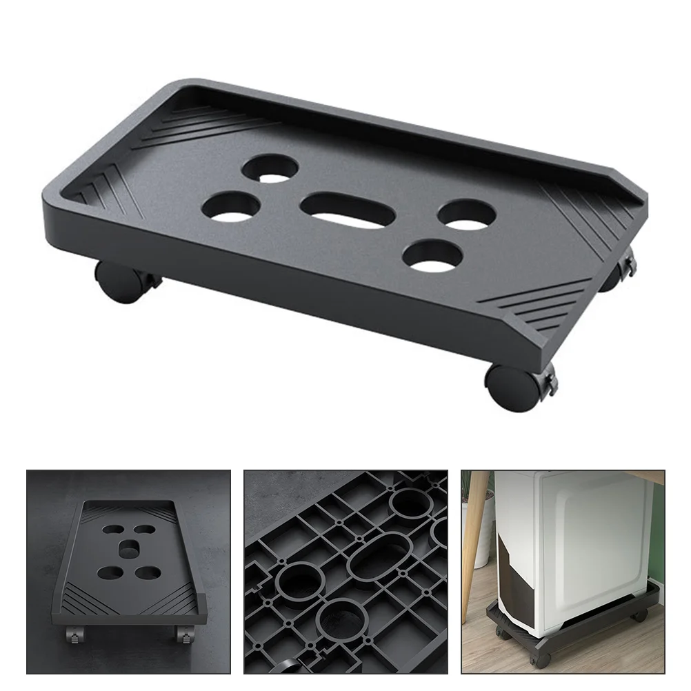 

Computer Mainframe Holder Radiating Holes Heat Dissipation Braked Wheels Movable Tower Stand Rounded Corners Desktop