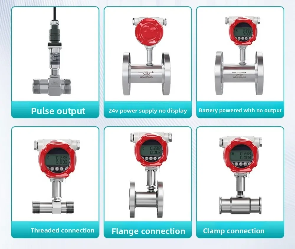 Industrial Liquid Turbine Flowmeter DN10 Pipe Water Flow Sensor with Quantitative Control for Tap Water Pipeline