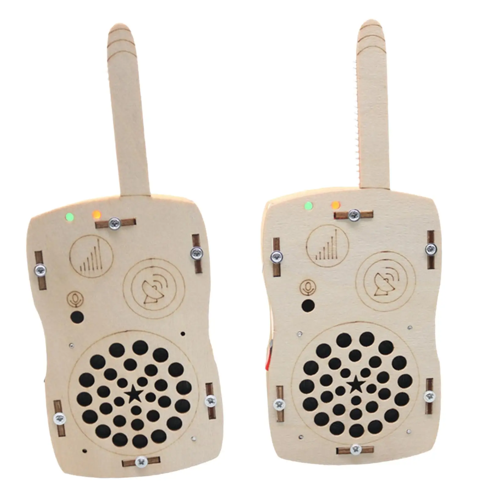 Children Walkie Talkies DIY Set Wooden Electronic Learning Toys Interactive Toys Crafts Game Accessories Birthday Gifts Intercom