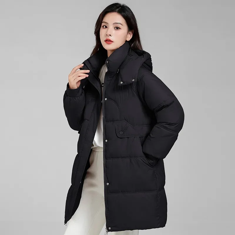 2023 moda inverno lungo soprabito donna giacca imbottita in cotone addensare soprabito caldo femminile rimovibile con cappuccio Parka capispalla