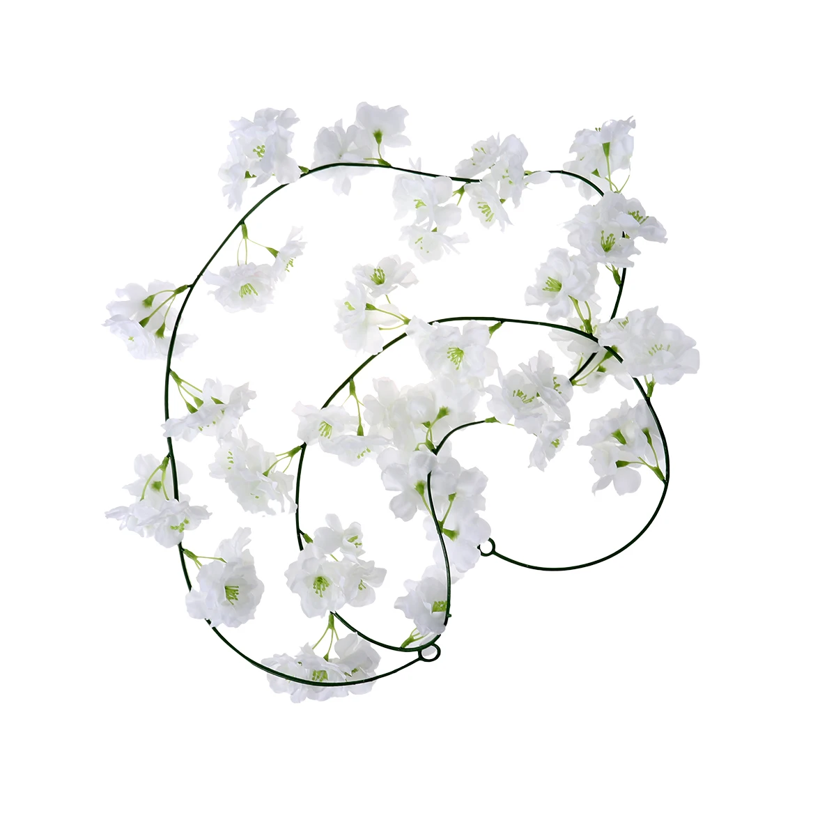 

2pcs 2M Faux Cherry Blossom Artificial Flower Vines For Wedding Home Decor Hanging Vine Fake Flowers Decoration White