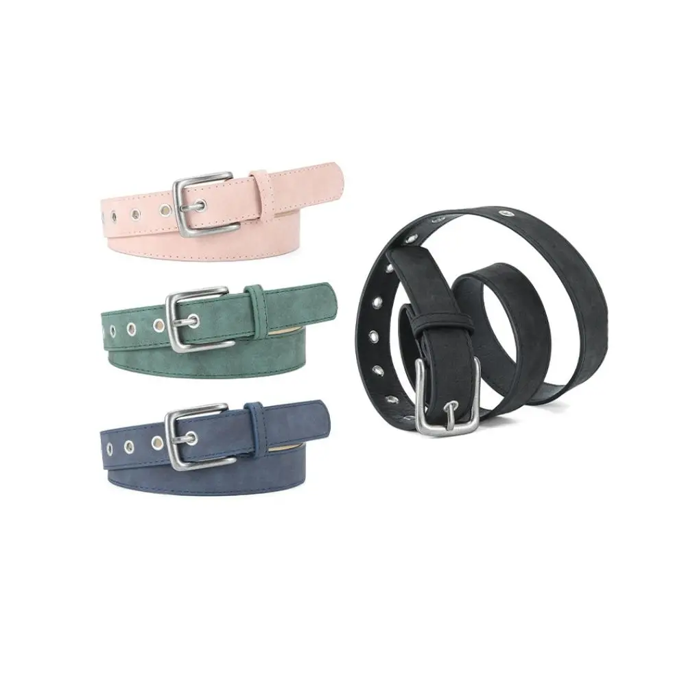 Cool Frosting Women Waist Belts Buckle Solid PU Leather Belt Thin Edge Jeans Belt Korean Style Waistbands Trouser Decoration