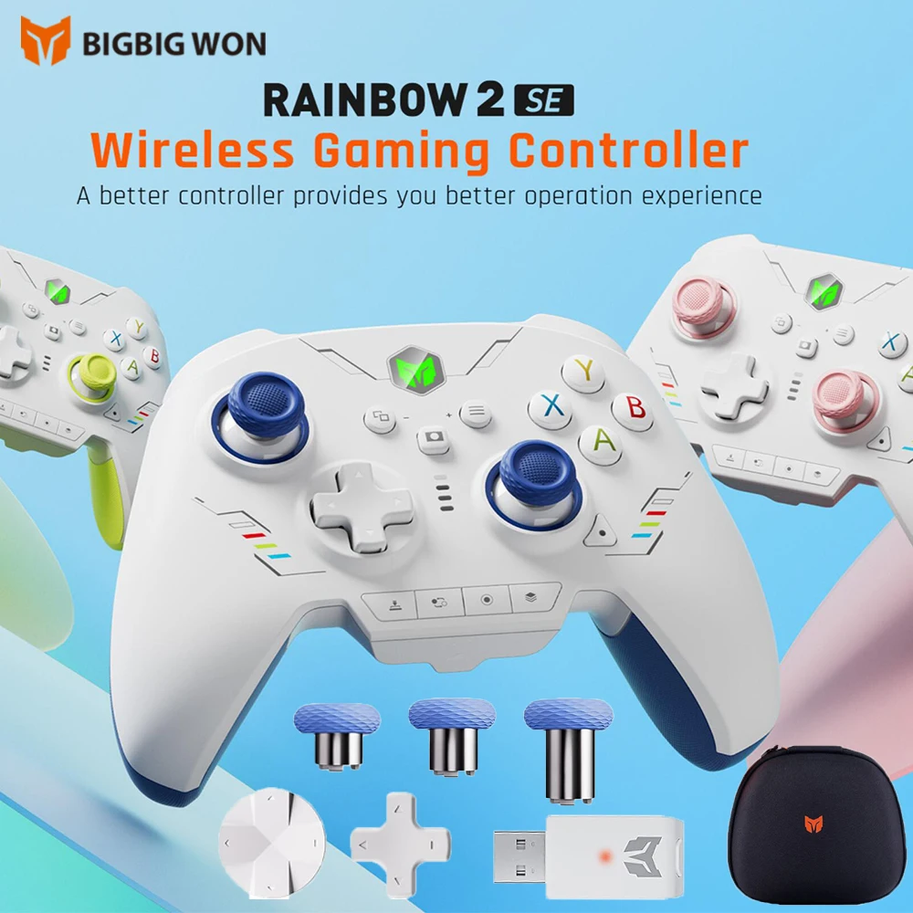 Original BIGBIG WON Rainbow2 SE Wireless Game Controller Control Hall Effect Trigger Bluetooth Gamepad for Switch/PC/Android/iOS