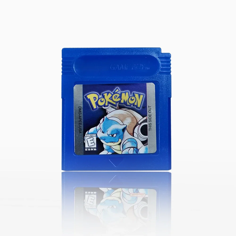 คอนโซลวิดีโอเกม 16 บิตตลับหมึก GBC การ์ดเกม Pokemon Series สีฟ้าคริสตัลสีทองสีเขียวสีแดงเงินสีเหลือง USA Version