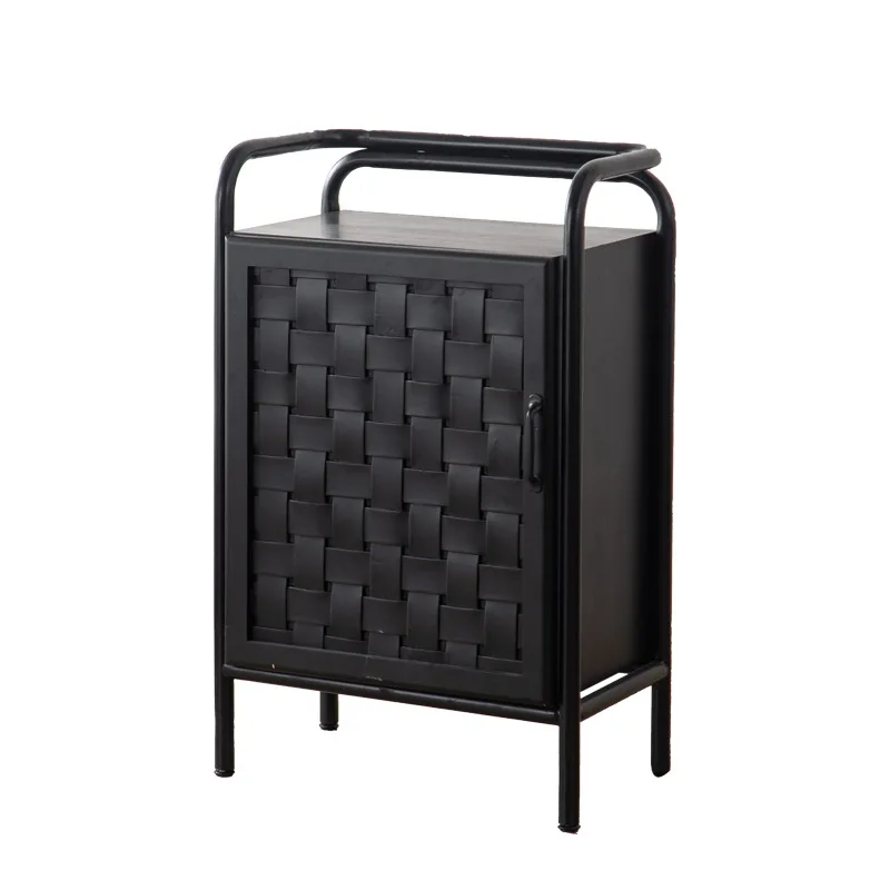 

American retro door shoe cabinet, entrance display creative black new dining side cabinet solid wood kitchen storage cab