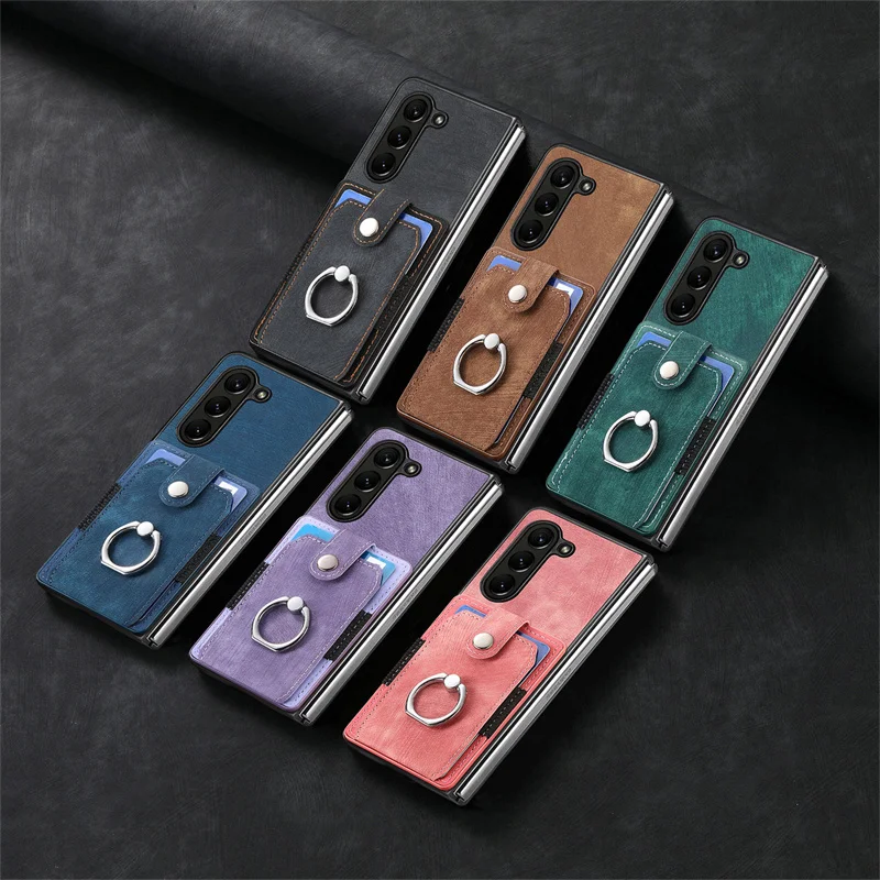 For Samsung Z Fold 6 5 5G 2024 Luxury Case Leather Card Ring Stand Funda For Samsung Galaxy Z Fold6 5 4 Back Cover Z Fold 6 Etui image 6