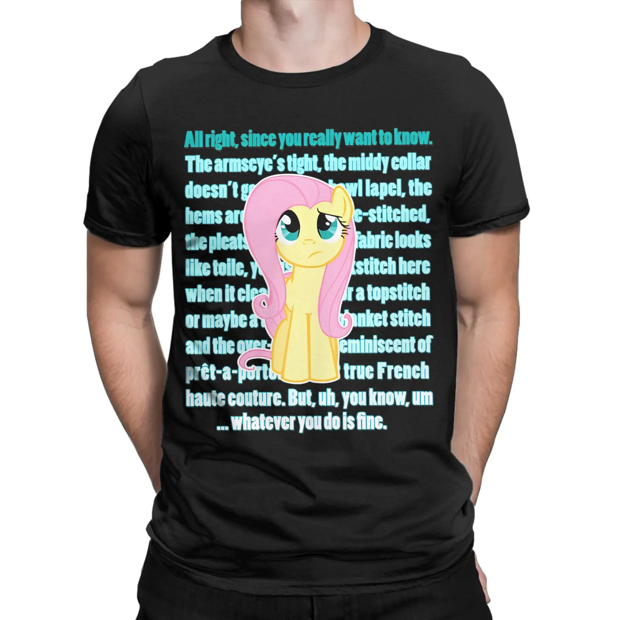Fluttershy Critique T Shirts Ponies Friendship is Magic Pure Cotton Clothes Fashion Short Sleeve O Neck Tee Shirts