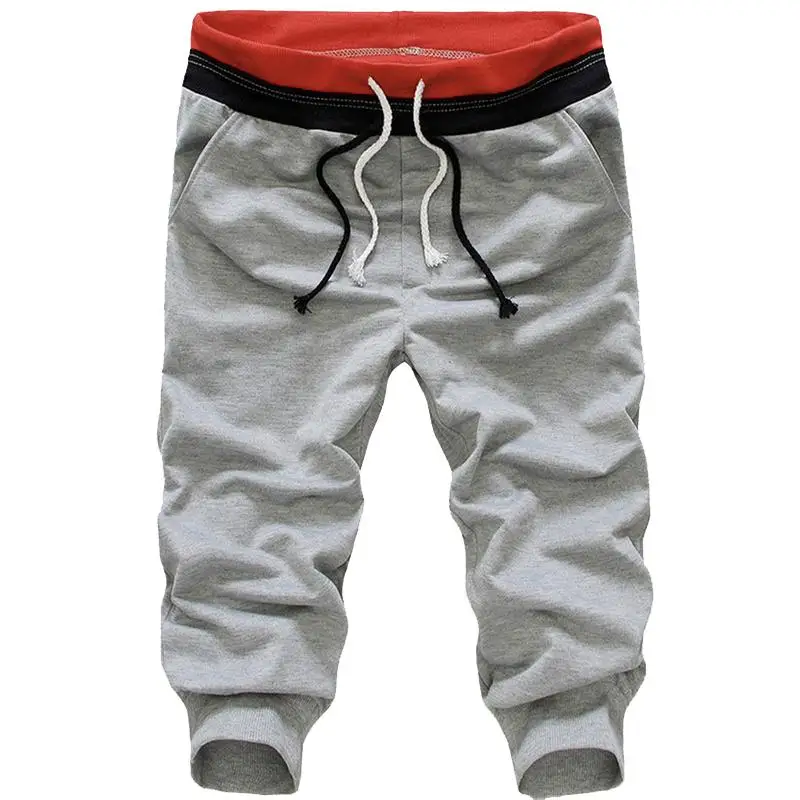 Men Fashion Sweatpants Loose Cropped Trousers Jogger Trousers Men Casual Fitness Jogging Sports Cool Capri Pants