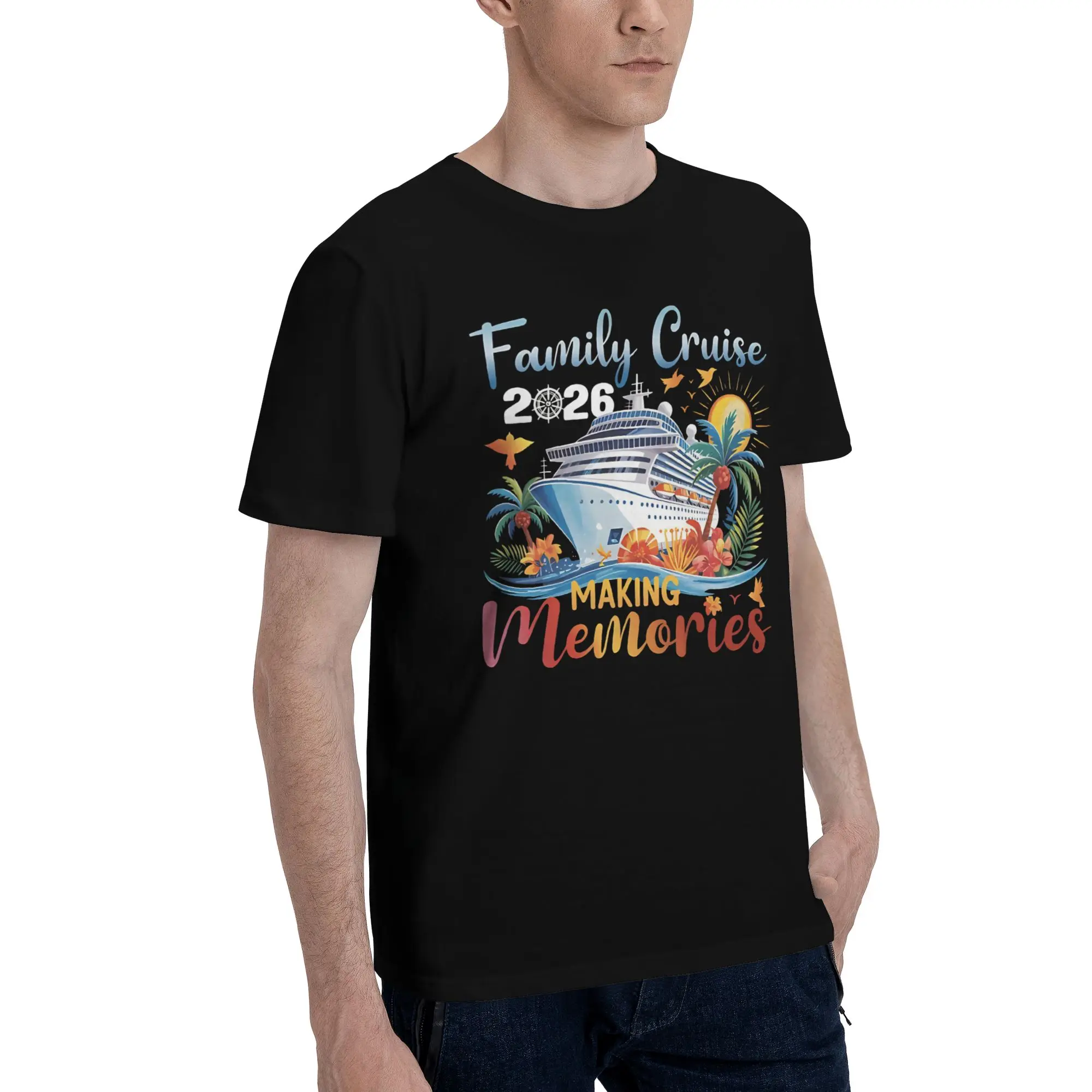 Fashion Family Cruise 2026  T Shirt for Men Women Making Memories Together 100% Cotton T-shirts Short Sleeve Clothing