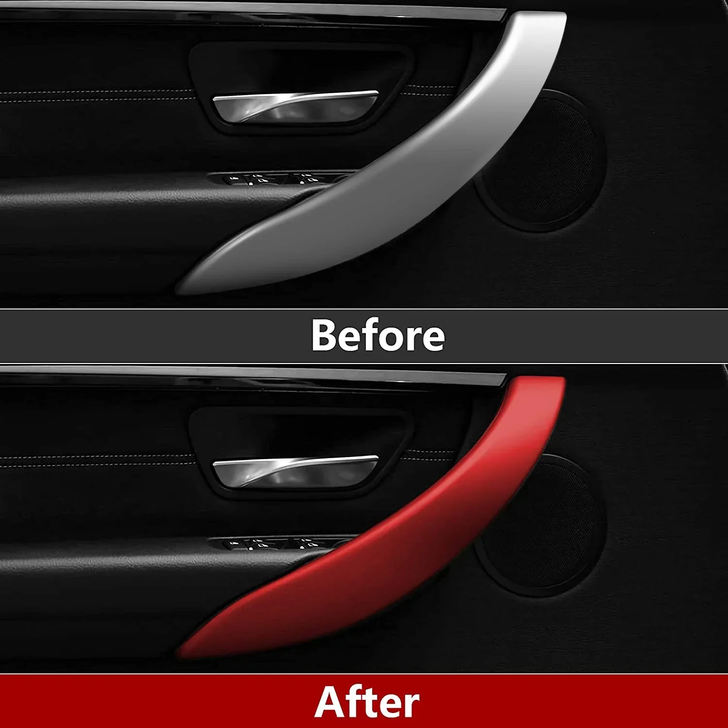 Car interior door handle cover decoration For Bmw  F30 F80 F31 F32 F33 F34 F35 F36 3 4 3gt Series 2012-2018 Carbon  Frame