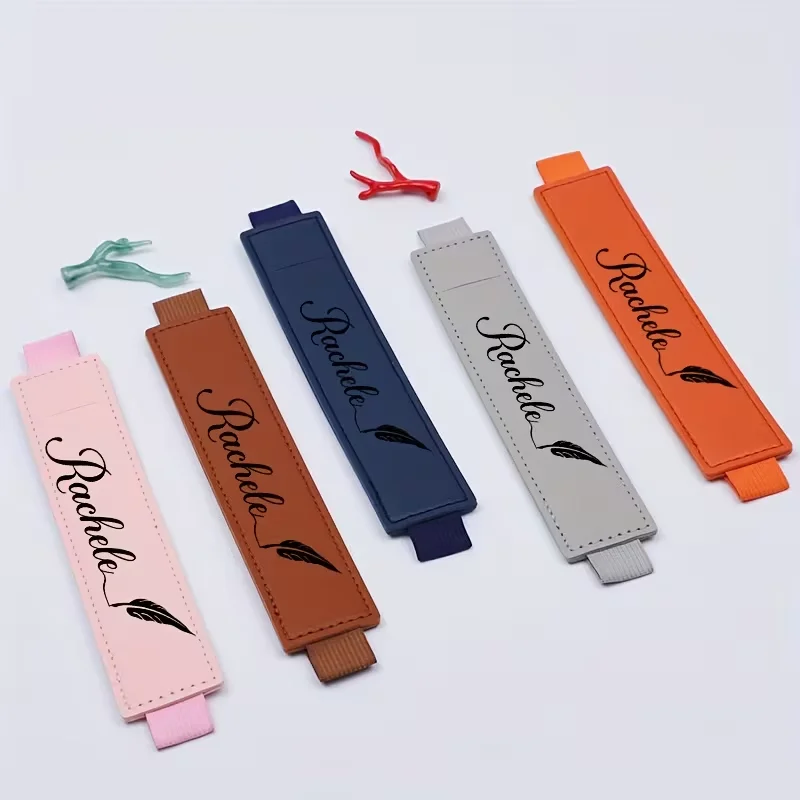 1Pcs【Customized】Personalized Multi-Color Pencil Case, Pu Material Elastic Pencil Holder, Suitable for Back-To-School Season, Holiday Gifts, Christmas Gifts