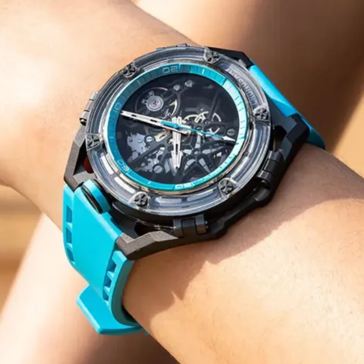 

Мужские автоматические часы CRONUSART, 43 мм, механические наручные часы, корпус из углеродистой стали и акрила, сапфировое стекло, светящийся скелетонизированный циферблат