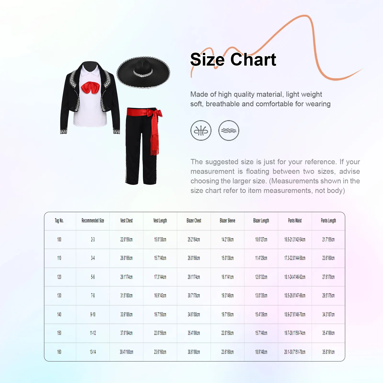 5Pcs Kids Traditional Mariachi Dress Up Costume Halloween Mexican Cosplay Vest Pants Jacket Waistband And Hat Performance Set