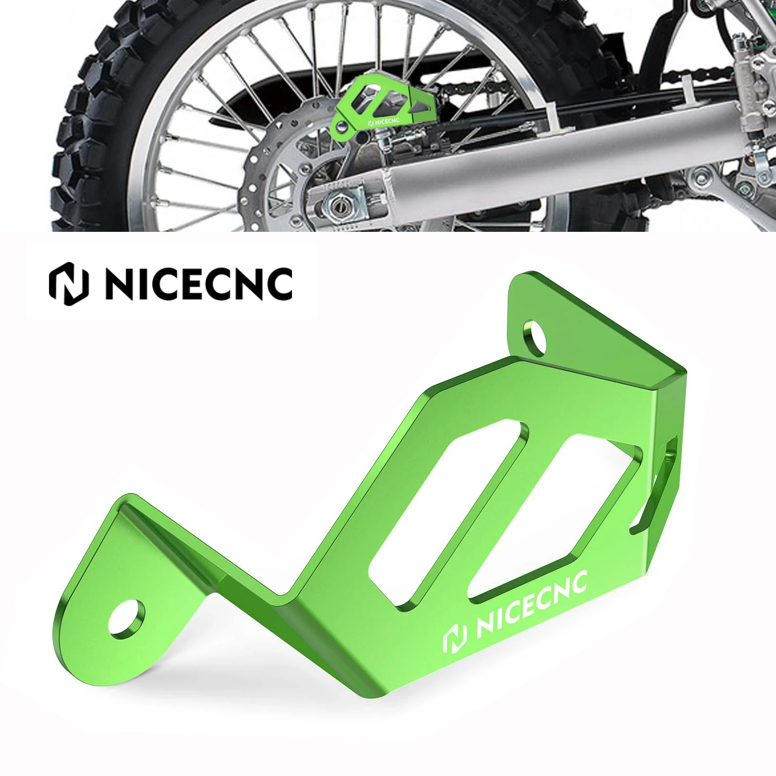 NICECNC Rear Caliper Guard Cover Protector For Kawasaki KX 125 250 500 KDX 200 200R 1997-2002 KLX250S 2010-2014 KLX250 2018-2020