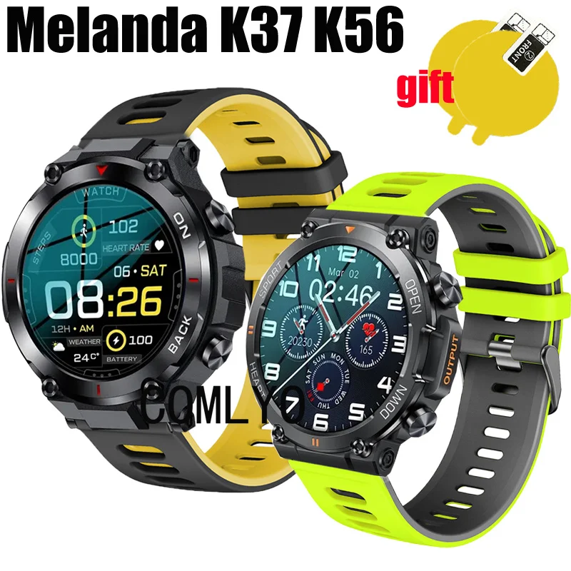 For MELANDA K56 K37 Smart Watch Strap Wristband Bracelet Silicone Band Screen protector Film