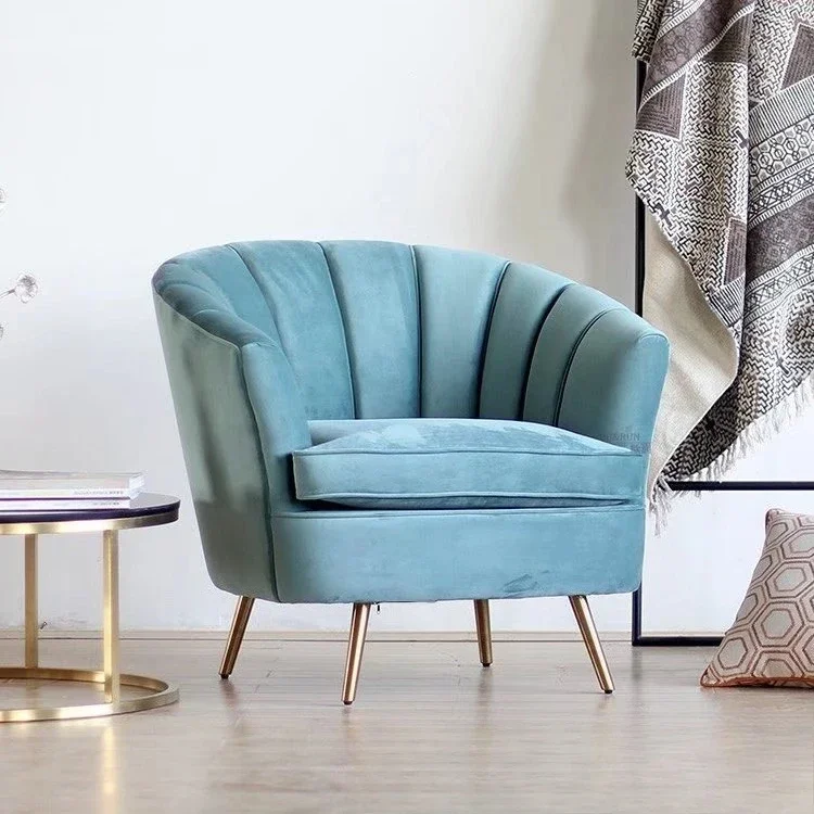 Sofá individual Simple y moderno, cafetería, hotel, club, acero inoxidable, sofá de negociación de moda