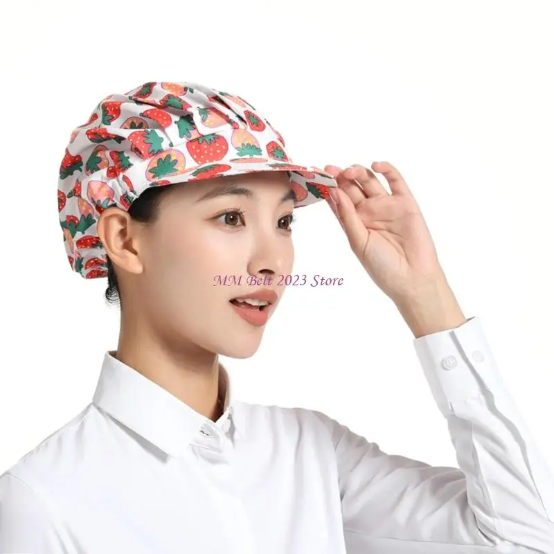 49ME Floral Pattern Chefs Headgear Prevent Hair from Falling into Unisex Cooks Stay Clean Chefs Cap for Adult/Kids
