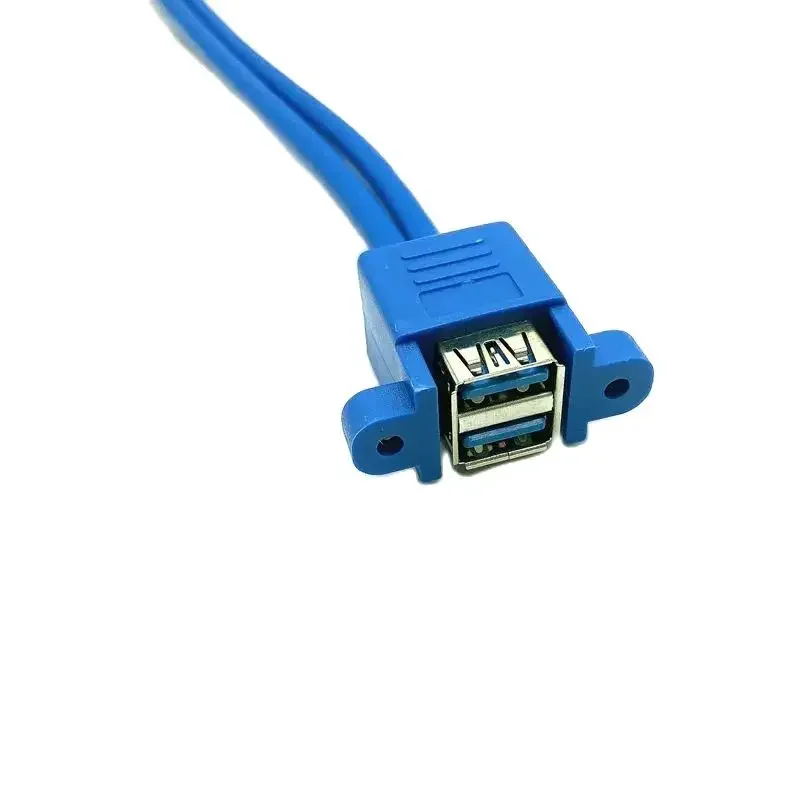 5Gbps Stackable USB 3.0 Female Panel Type to Motherboard 20Pin Header Cable Dual Ports 30cm/50cm Cable