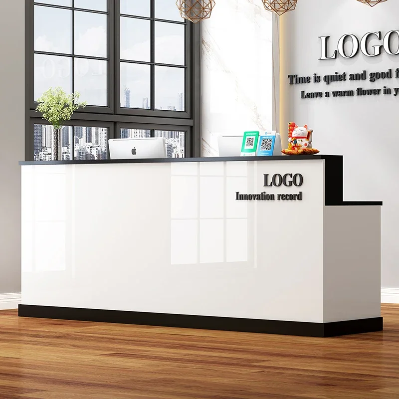 Storage Luxury Reception Desks Wood Cheap Design Modern White Reception Desks Drawer Classic Empfangs Tresen Office Furniture