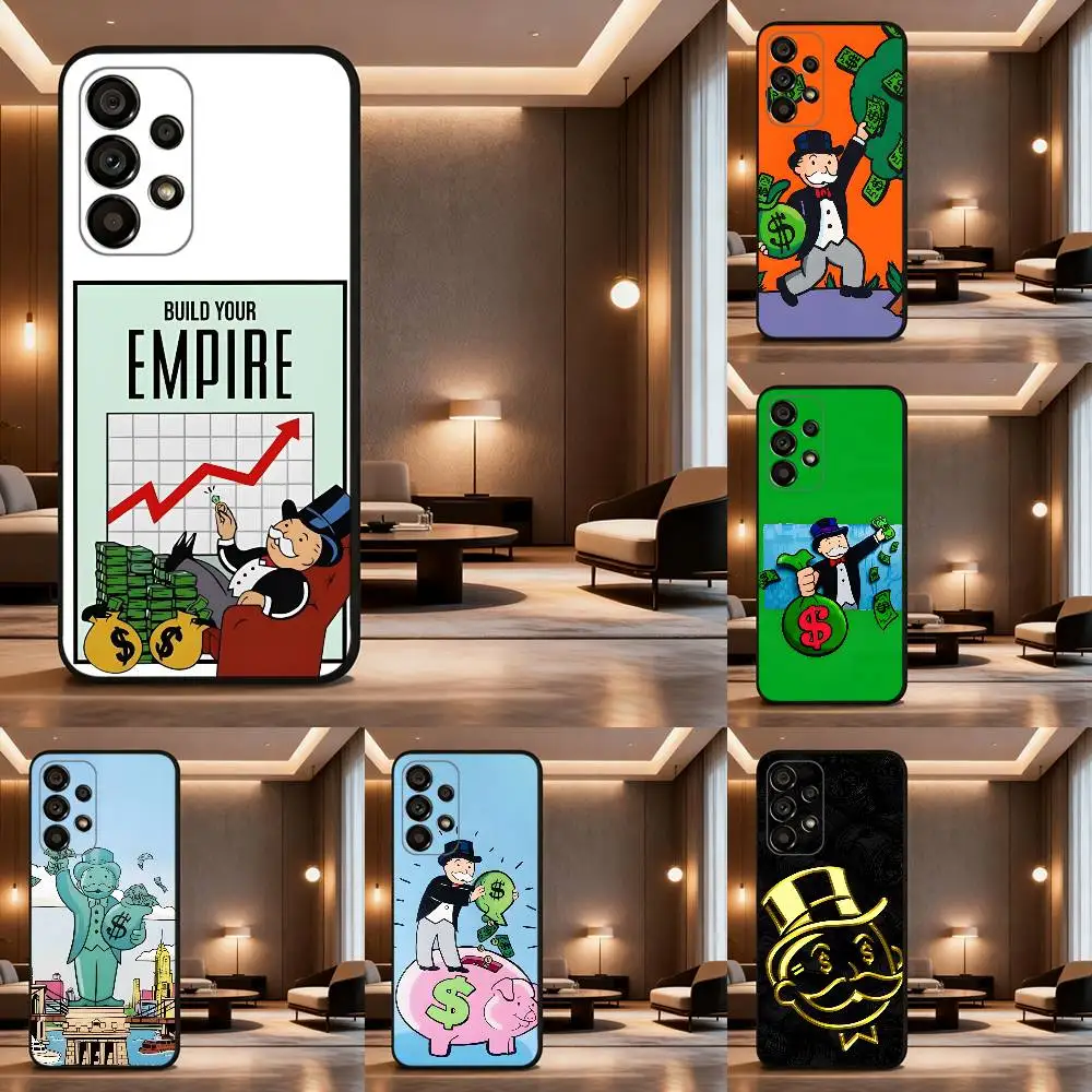 

Dollar Alec M-Monopoly Man Phone Case For Samsung Galaxy A73,31,32,72,41,53,52,71,22,5G,Note,J7,8,9 Soft Black Cover
